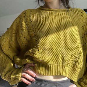 Chartreuse Cropped Sweater